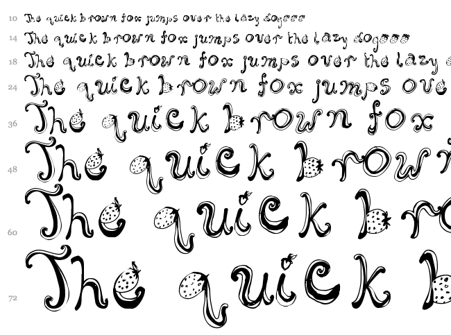 Starberry Swirl Delight font waterfall